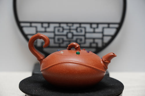 Ji Fang Yixing Clay Teapot, Fully Handmade from Original Old Purple Clay