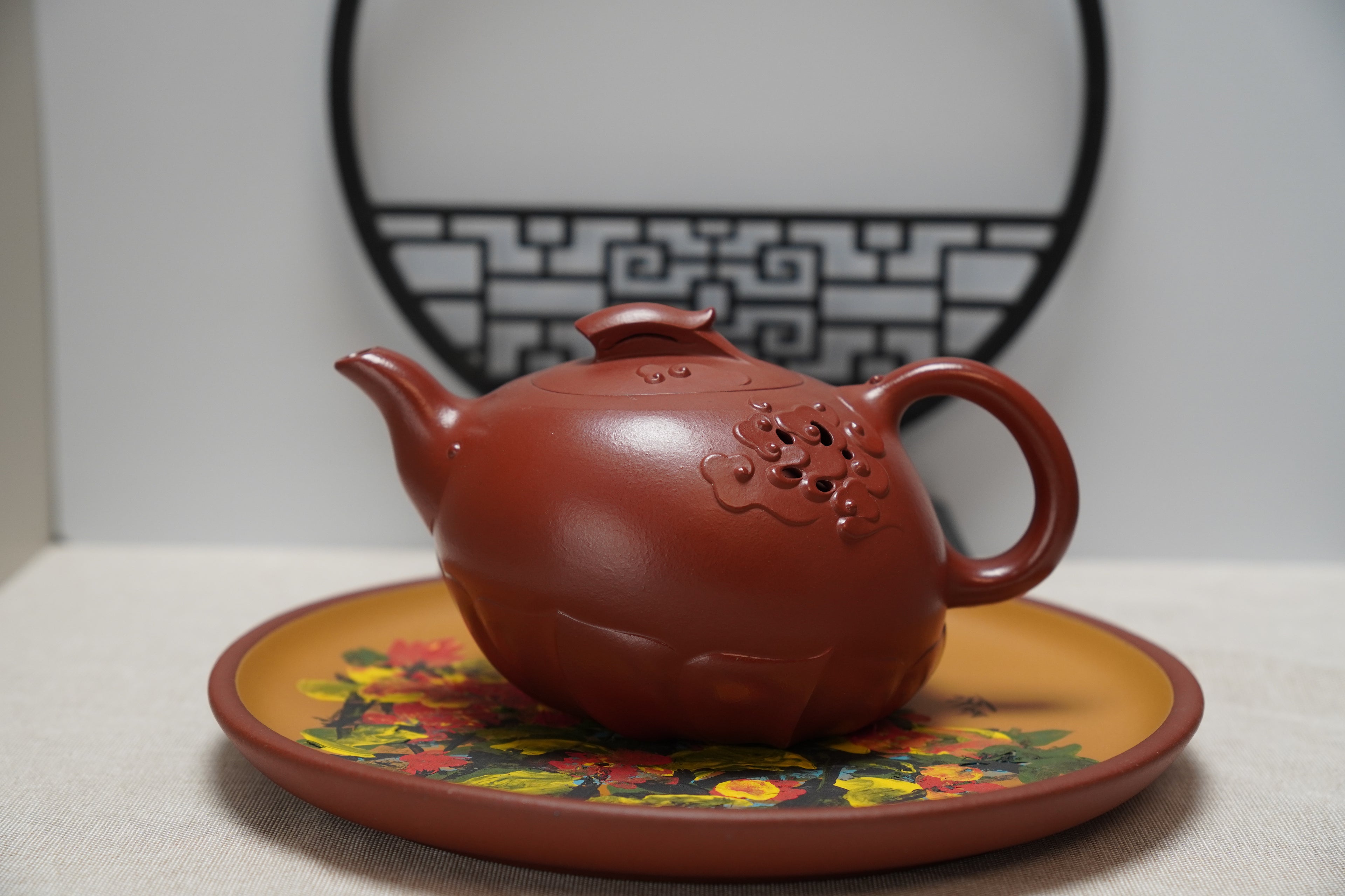 Ji Fang Zisha Teapot, Fully Handmade from Red Clay