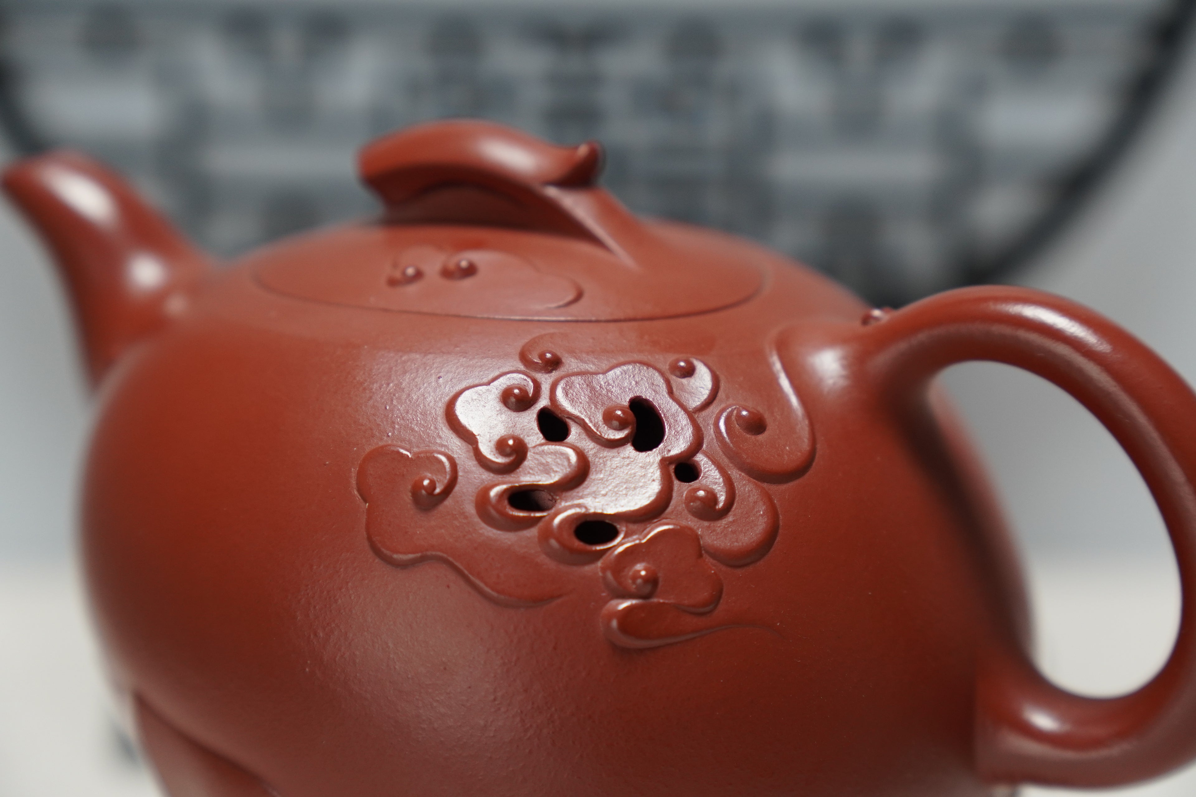 Ji Fang Zisha Teapot, Fully Handmade from Red Clay