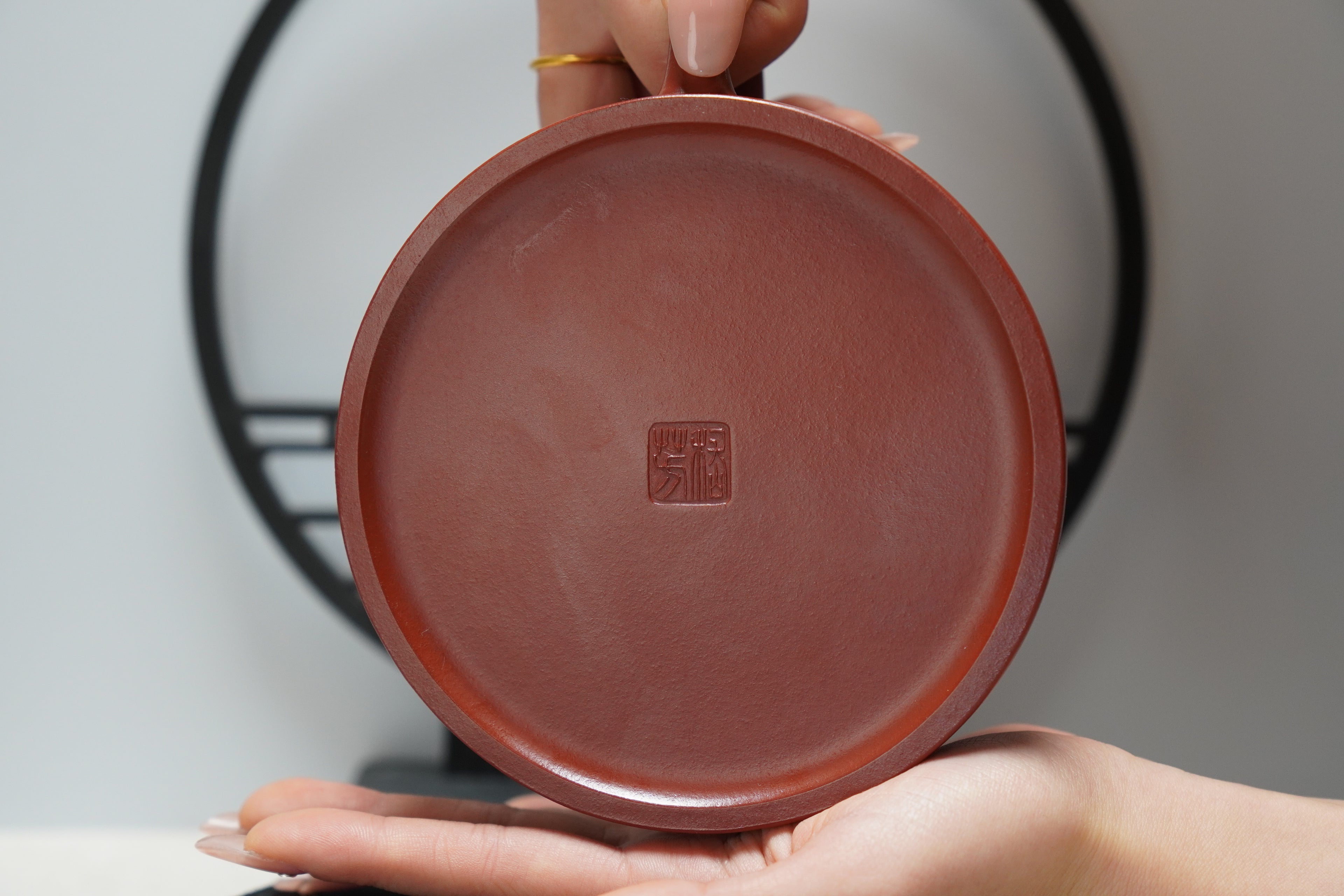 Inner-circulation hollowed-out teapot made of Zisha clay, fully handmade