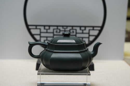 Green clay purple clay teapot made from deep mineral clay, both beautiful and practical